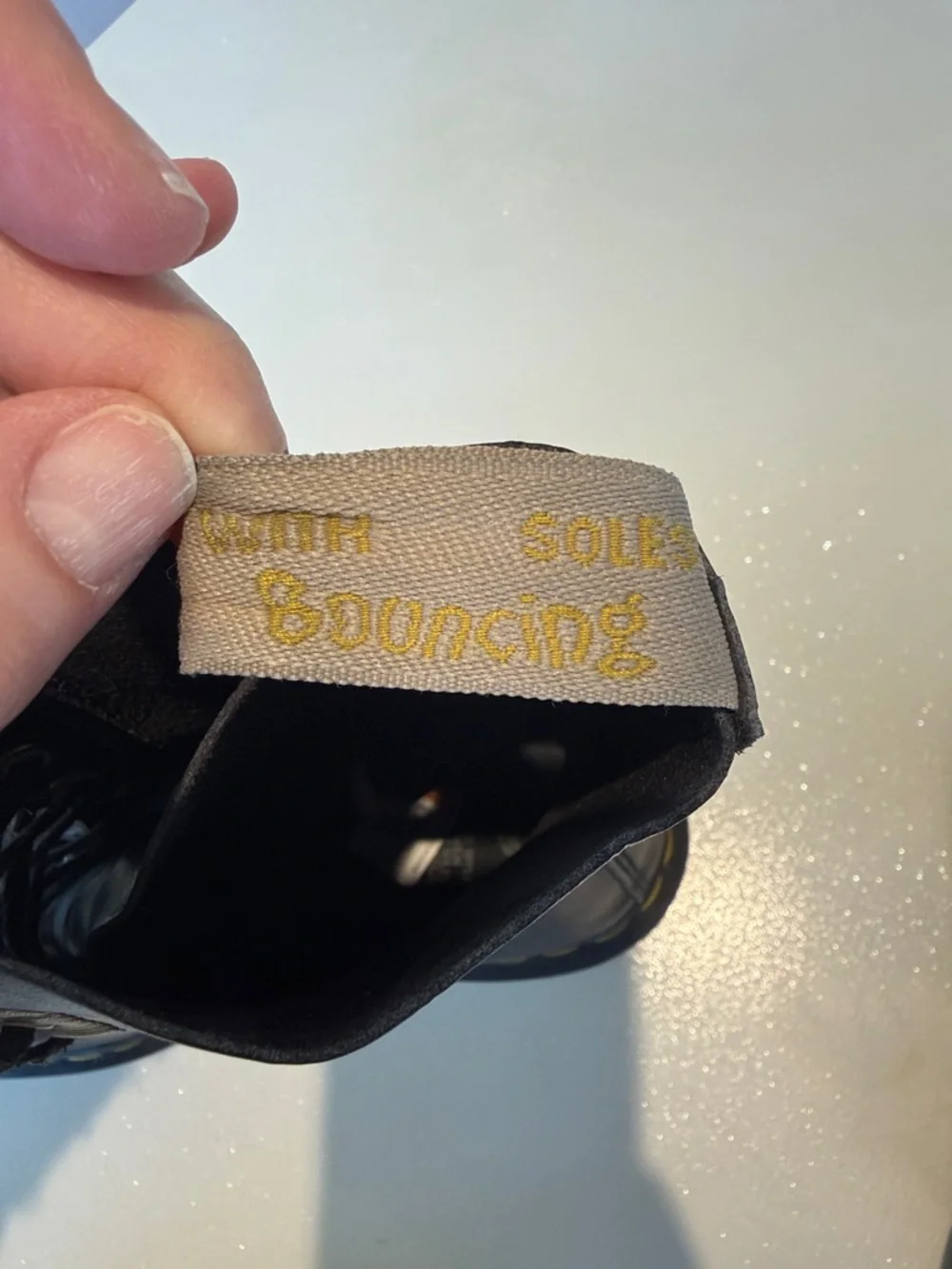 Doc Marten Black Leather Lace-Up Combat Boots with Yellow Stitching 8 - Picture 4 of 15